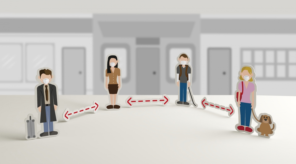 Bild 1: Gerade wenn es bei neuartigen Infektionskrankheiten noch keinen Impfstoff und kein wirksames Medikament gibt, ist es umso wichtiger, dass wir uns und andere durch Verhalten wie Abstandhalten oder das Tragen eines Mund-Nasen-Schutzes schützen. Bild 1: Gerade wenn es bei neuartigen Infektionskrankheiten noch keinen Impfstoff und kein wirksames Medikament gibt, ist es umso wichtiger, dass wir uns und andere durch Verhalten wie Abstandhalten oder das Tragen eines Mund-Nasen-Schutzes schützen.