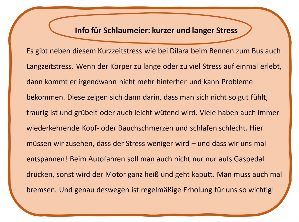 Bild 5: Info für Schlaumeier 2, kurzer und langer Stress